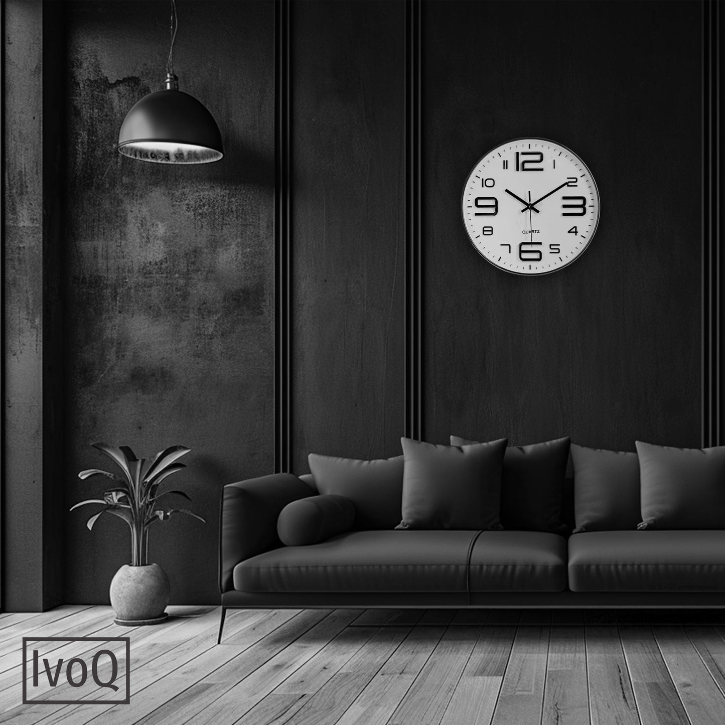 IvoQ Stijlvolle Wandklok - Modern Design - 30 cm - Wit - Stille klok