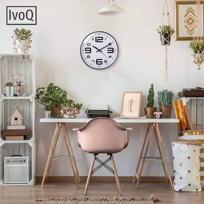 IvoQ Wandklok Modern Design Wit 30 cm