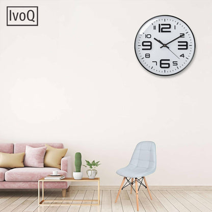 IvoQ Wandklok Modern Design Wit 30 cm