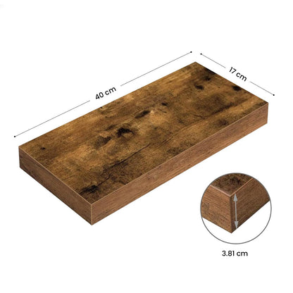 IvoQ Zwevende Wandplanken Set Hout 3 stuks