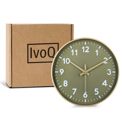 IvoQ Wandklok Groen Goud 3D Design 30 cm