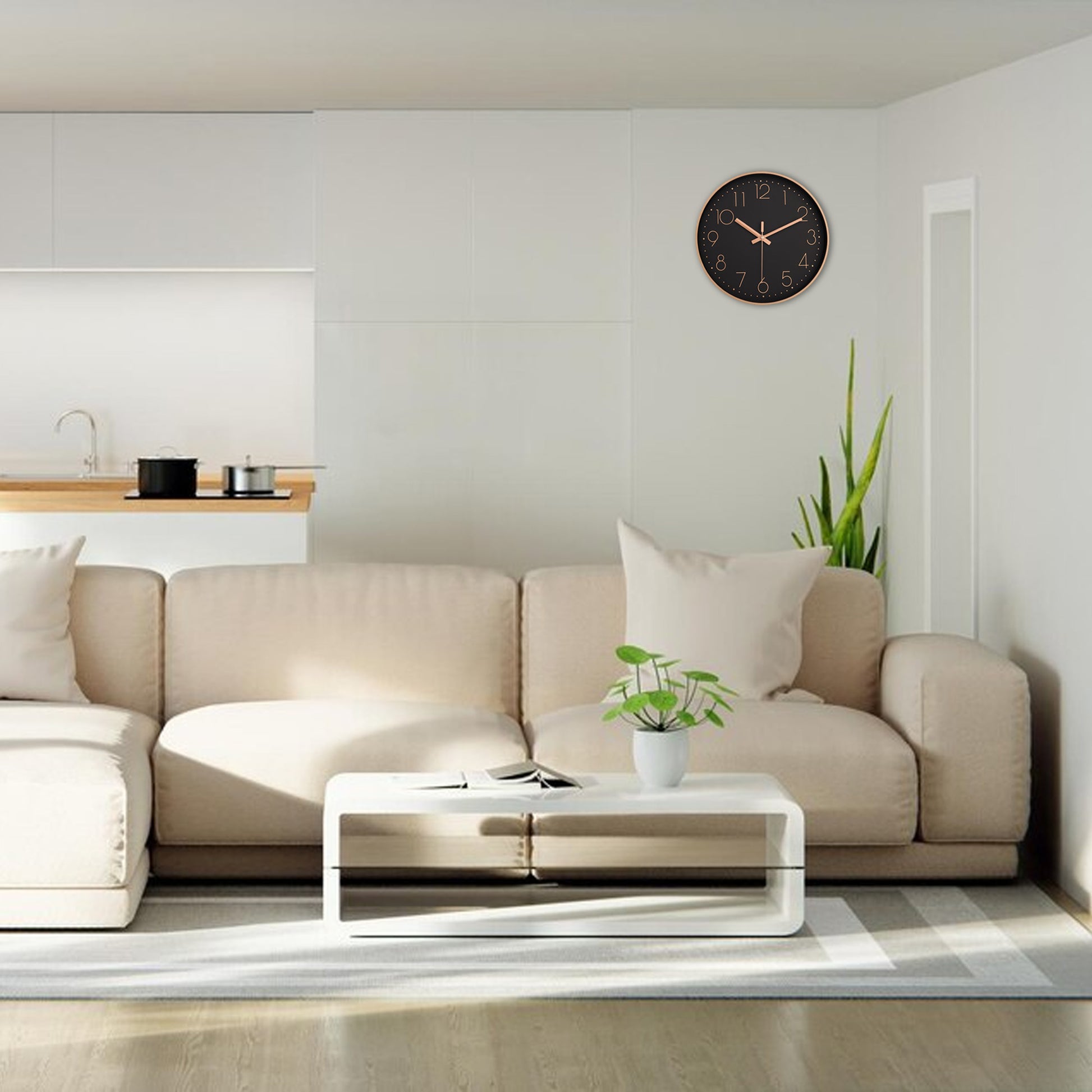 IvoQ Moderne Wandklok Zwart Ø30 cm-IvoQ