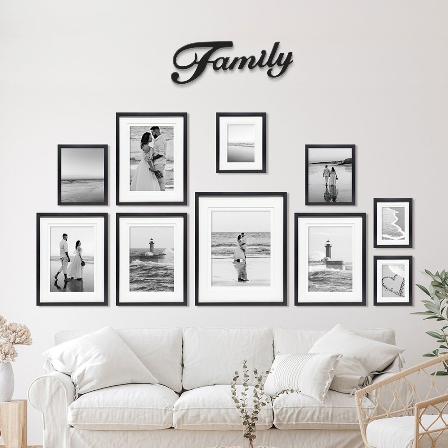 IvoQ Metalen 'Family' Muurdecoratie – Stijlvolle Metalen 'Family' Letters – Perfect voor Woonkamer, Hal of Keuken – Wanddecoratie Metaal – Zwarte Metalen 'Family' Letters