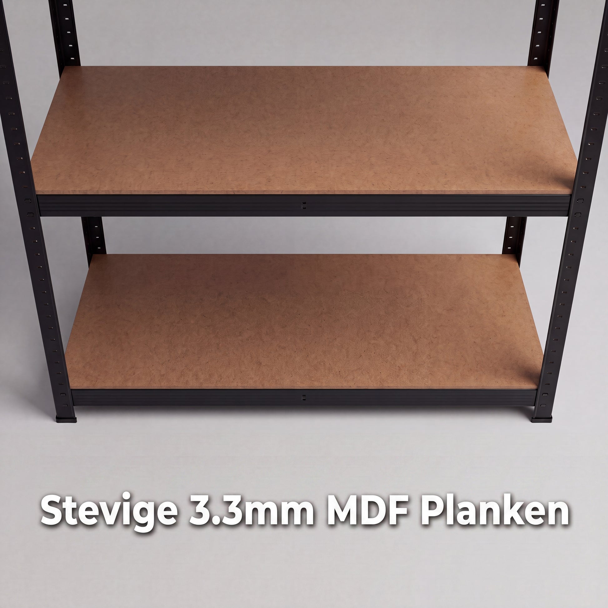 IvoQ Stellingkast Zwart - Metalen Opbergrek - Magazijnstelling - 180x90x40 cm - 5 Planken - 875 kg Draagkracht (175kg per plank)