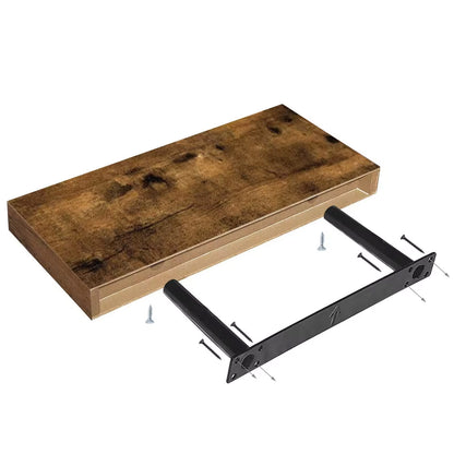 IvoQ Zwevende Wandplanken Set Hout 3 stuks