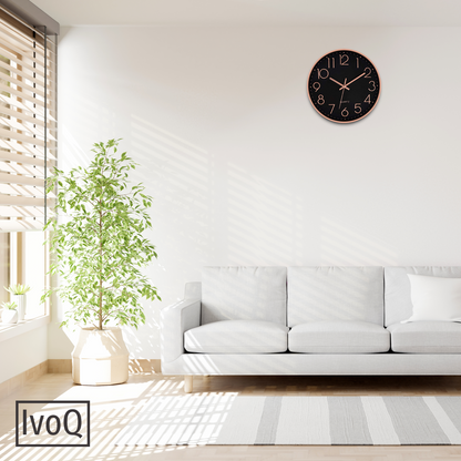 IvoQ Wandklok Zwart Koper Ø30 cm
