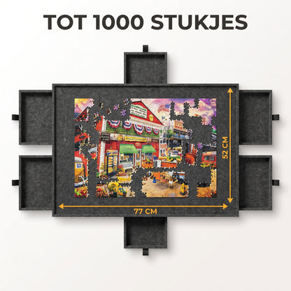 IvoQ Puzzelbord - 1000 Stukjes - 6 Sorteerlades met Standaard