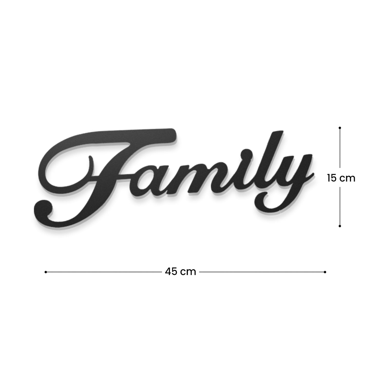 IvoQ Metalen 'Family' Muurdecoratie – Stijlvolle Metalen 'Family' Letters – Perfect voor Woonkamer, Hal of Keuken – Wanddecoratie Metaal – Zwarte Metalen 'Family' Letters