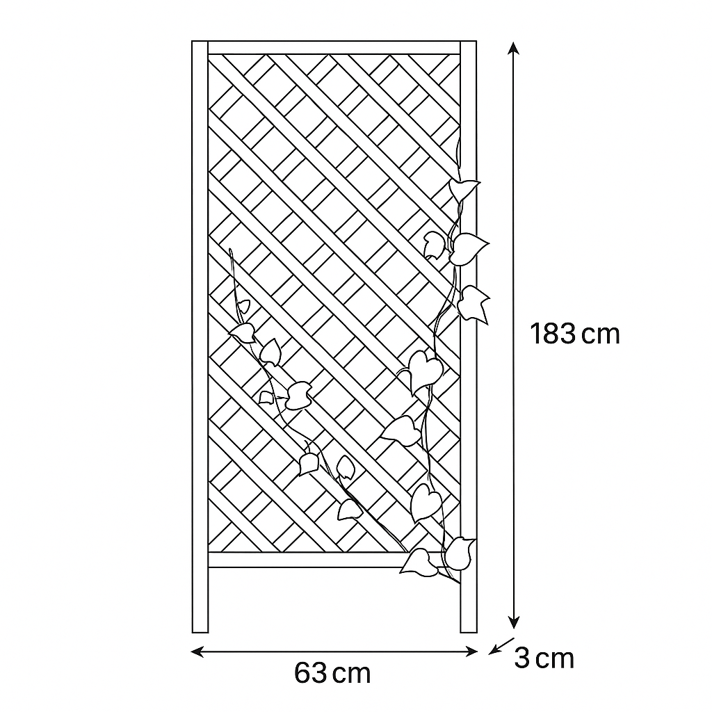 IvoQ Houten Trellisschermen – Set van 2 | Klimrek voor Planten | 183x63 cm | FSC Gecertificeerd Vurenhout