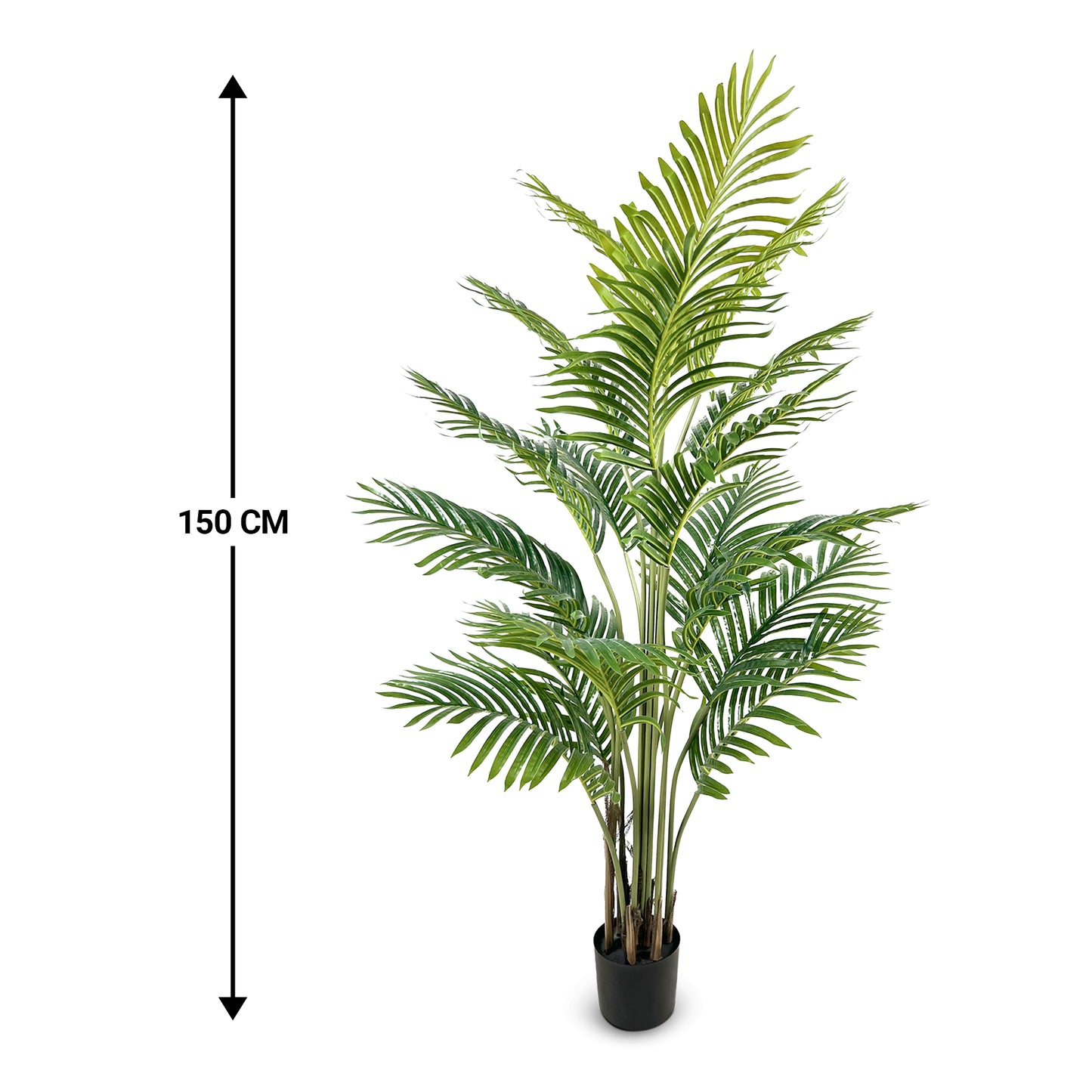 IvoQ Kunstpalm 150 cm – Levensechte Kunst Palmboom – Tropische Vibes zonder Gedoe – Kunstboom Voor Binnen en Buiten – Onderhoudsvrij – Nep Palmboom