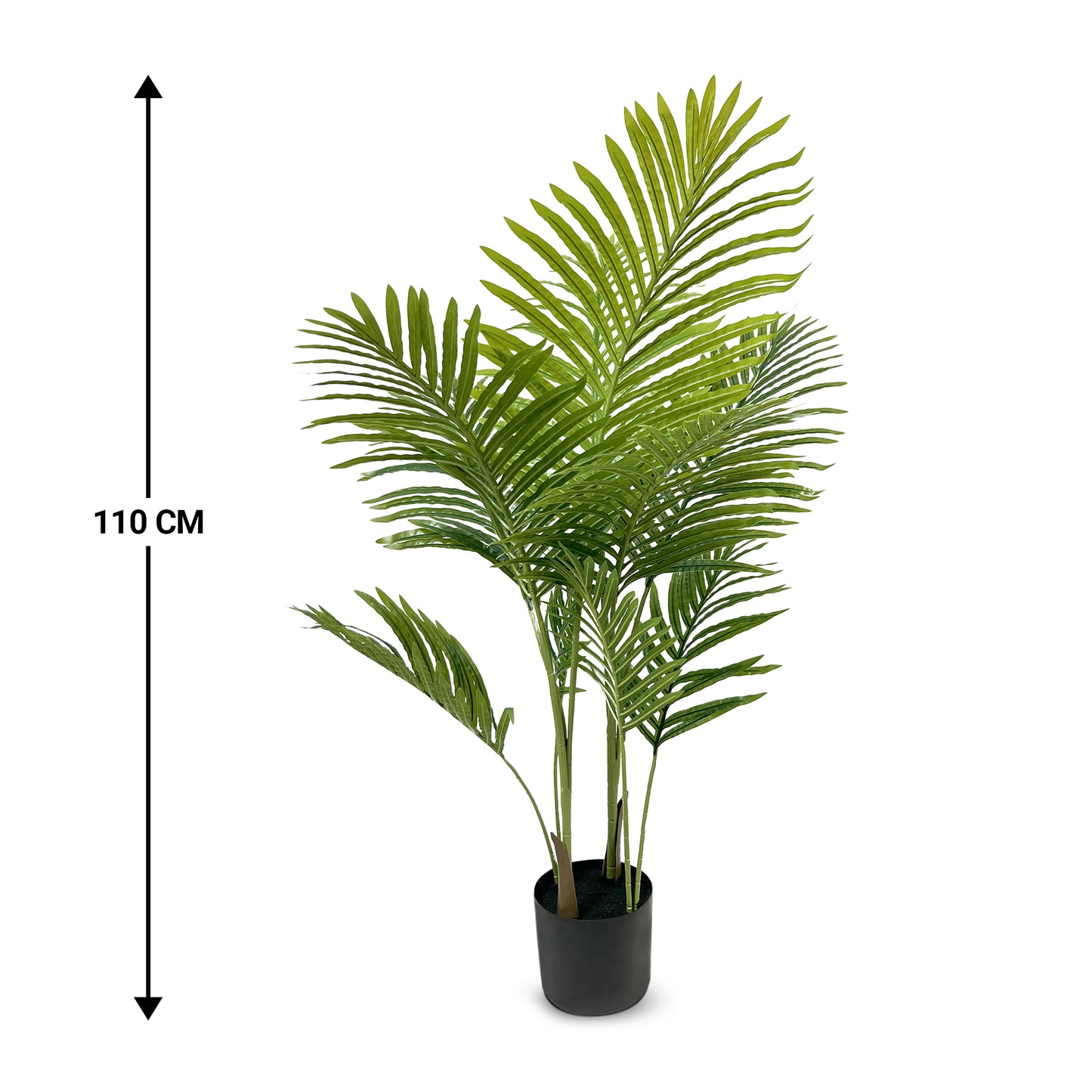 IvoQ Kunst Palmboom 110 cm – Onderhoudsvrije Tropische Sfeer in Huis – Voor Binnen en Buiten – Kunstpalm – Realistische Kunstplant – Nep Palmboom