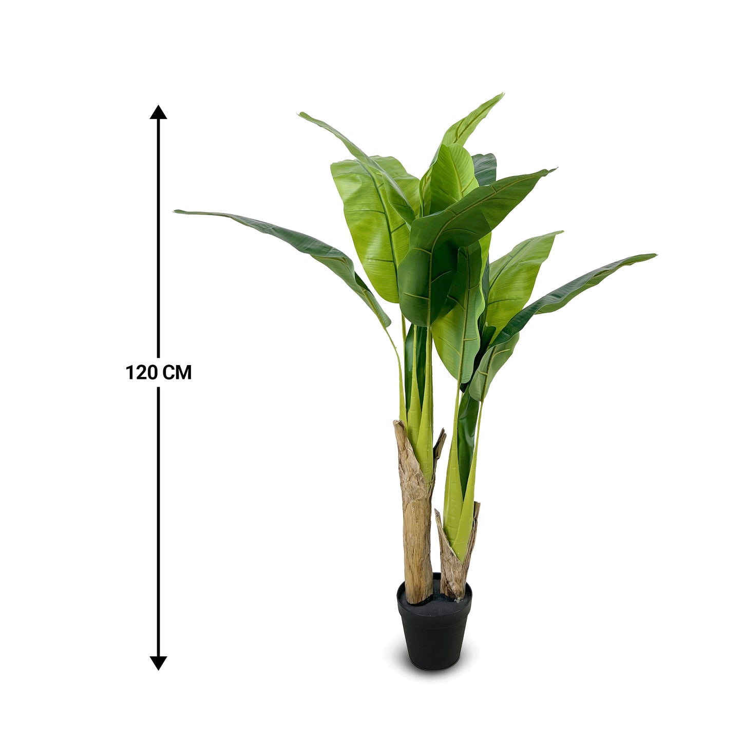 IvoQ Kunstboom Bananenplant 120 cm - Decoratieve Bananenboom voor Binnen - Onderhoudsvrije Groenblijver