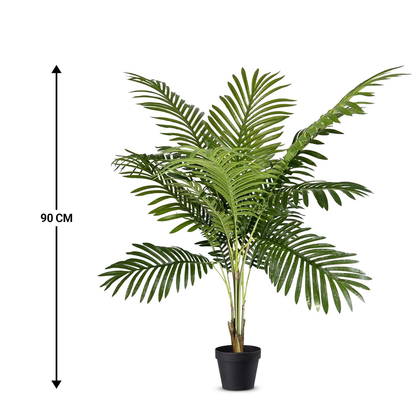 IvoQ Kunst Palmboom 90 cm – Onderhoudsvrij – Sfeervolle Kamerplant – Perfect voor Woonkamer, Slaapkamer, etc. – Kunstpalm – Decoratieve Kunstplant