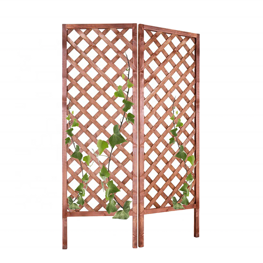 IvoQ Houten Trellisschermen – Set van 2 | Klimrek voor Planten | 183x63 cm | FSC Gecertificeerd Vurenhout