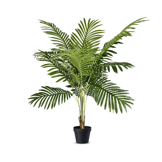 IvoQ Kunst Palmboom 90 cm – Onderhoudsvrij – Sfeervolle Kamerplant – Perfect voor Woonkamer, Slaapkamer, etc. – Kunstpalm – Decoratieve Kunstplant