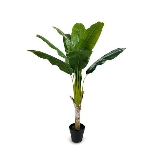 IvoQ Bananenplant Kunstboom 120 cm – Realistisch en Onderhoudsvrij – Perfect voor elke Interieurstijl