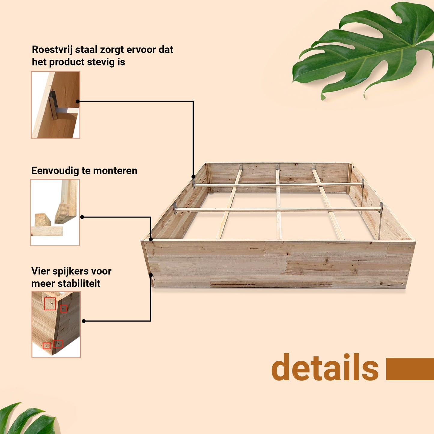 IvoQ Houten Moestuinbak – Vierkante Meter Tuin – Duurzaam en Stijlvol