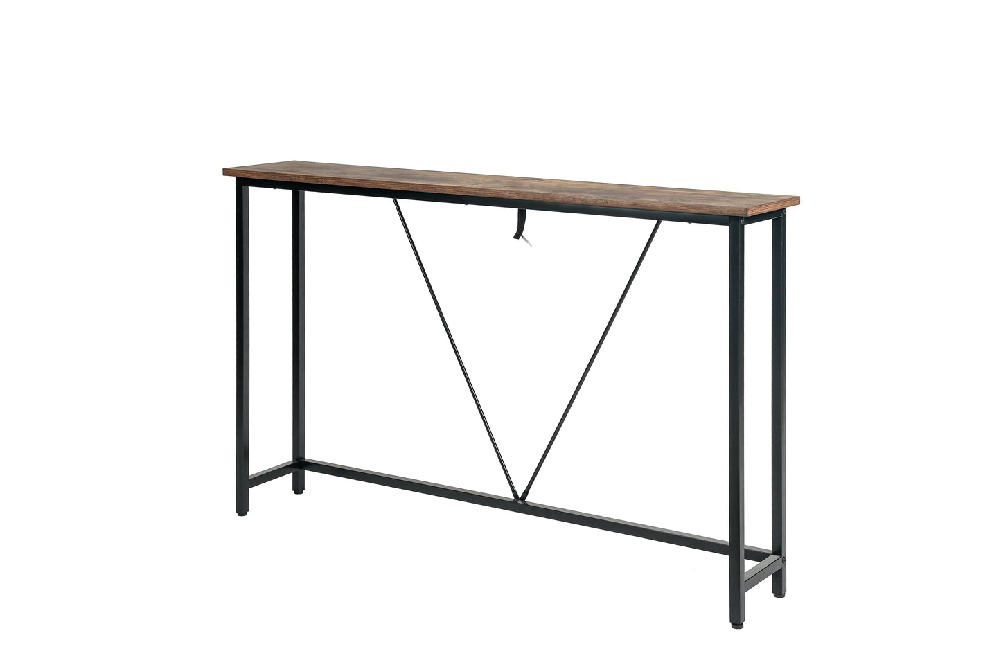 IvoQ Industriële Sidetable – Hout & Metaal – Wandtafel – Ideaal voor Kleine Ruimtes – Woonkamer & Hal – Stijlvolle Console Tafel