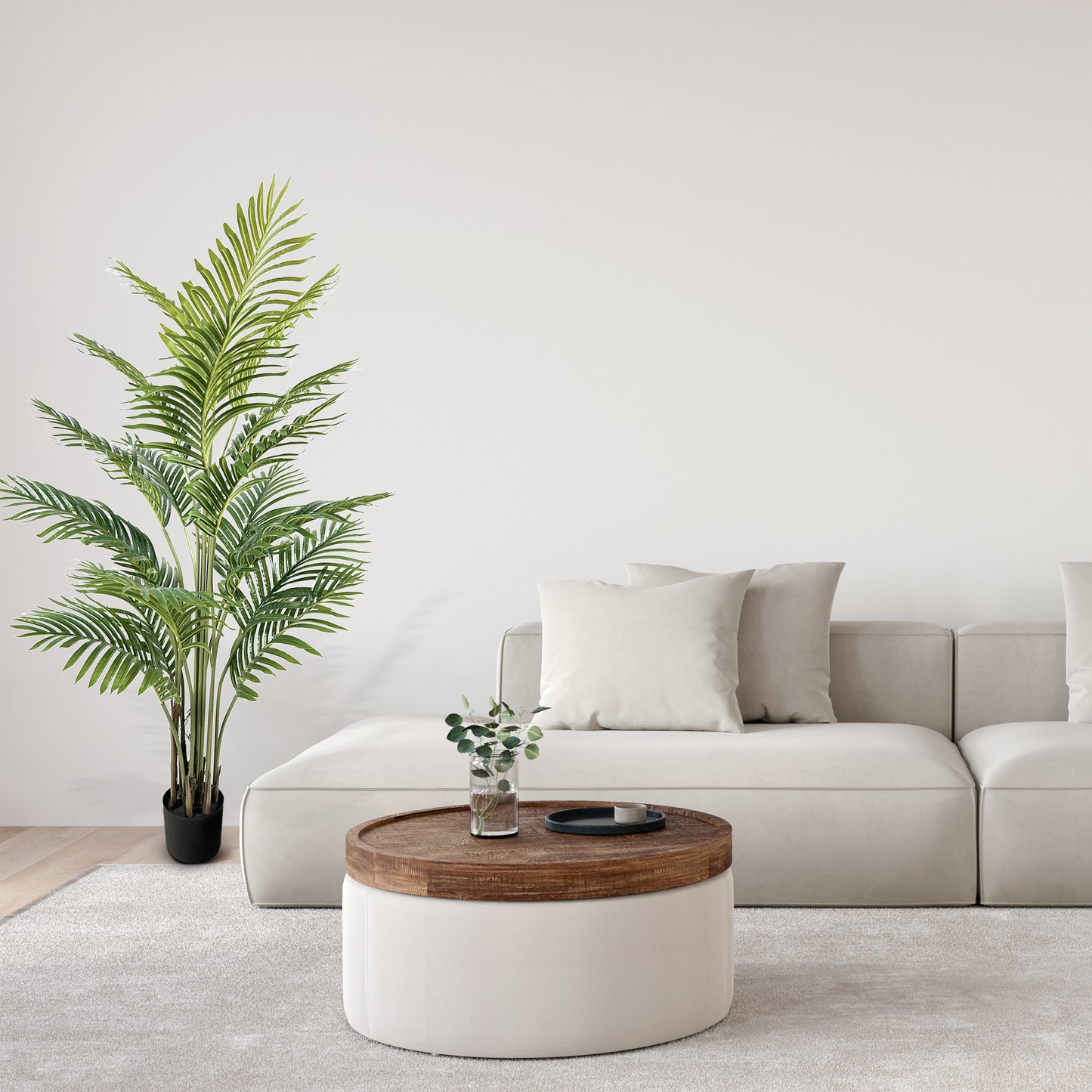 IvoQ Kunstpalm 150 cm – Levensechte Kunst Palmboom – Tropische Vibes zonder Gedoe – Kunstboom Voor Binnen en Buiten – Onderhoudsvrij – Nep Palmboom