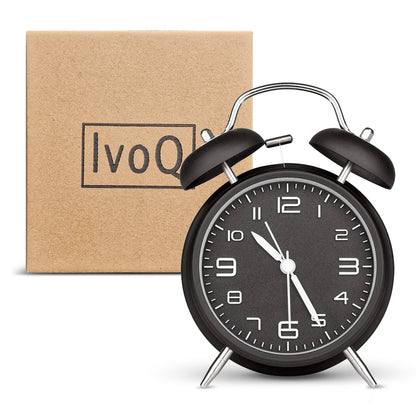 IvoQ Wekker Retro Zwart Stil Luide Bel