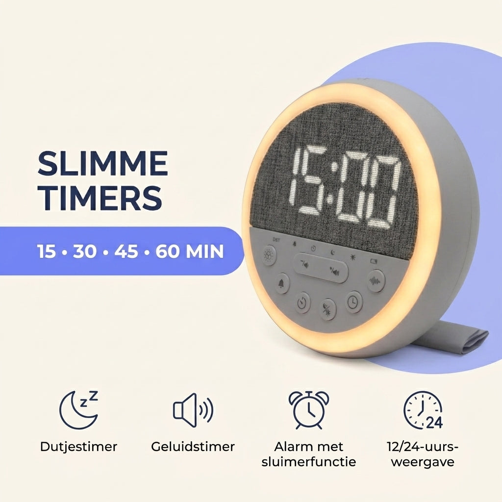 IvoQ Slaaptrainer Kinderen - Kinderwekker - Nachtlampje - White Noise