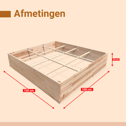 IvoQ Houten Moestuinbak 100 x 100 cm-IvoQ