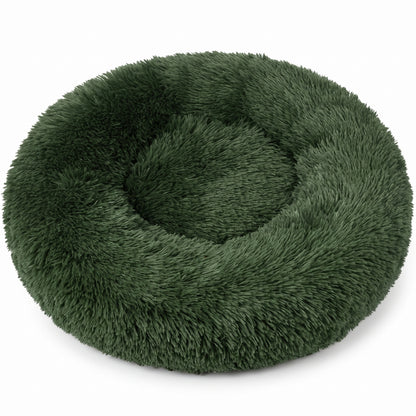 IvoQ Fluffy Donut Hondenmand Ø 100 cm – Zacht Hondenbed – Donkergroen