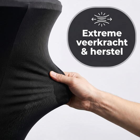 IvoQ Statafelrok Zwart - Set van 2 - ∅ 80x110 cm - Extra Dikke Statafelhoes - Luxe Stretch Tafelrok - Kreukvrij