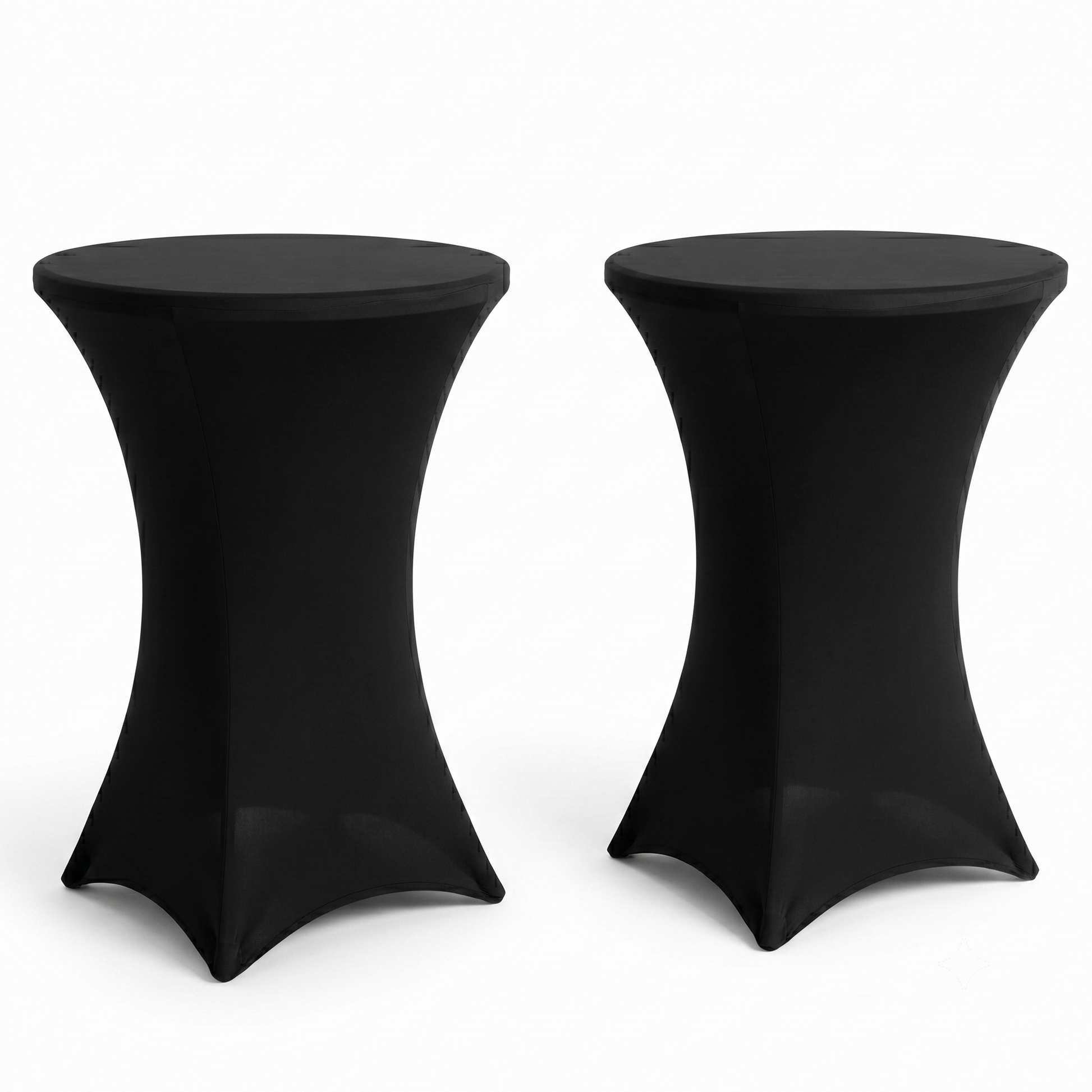 IvoQ Statafelrok Zwart - Set van 2 - ∅ 80x110 cm - Extra Dikke Statafelhoes - Luxe Stretch Tafelrok - Kreukvrij