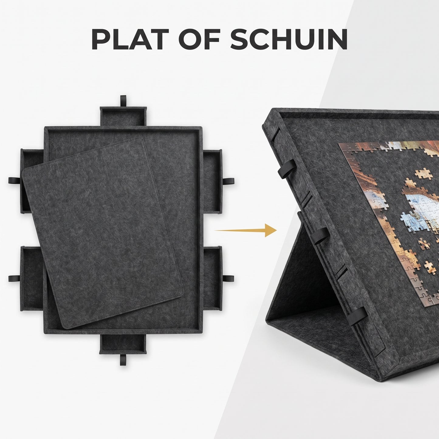 IvoQ Puzzelbord - 1000 Stukjes - 6 Sorteerlades met Standaard