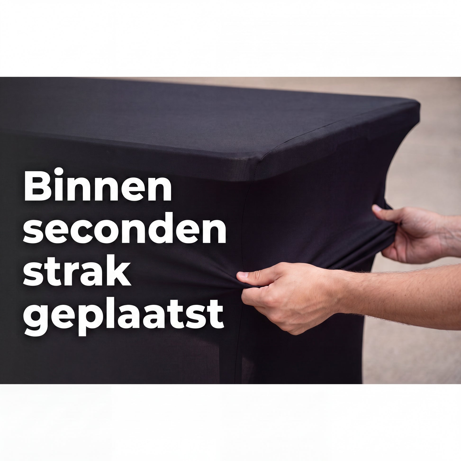 IvoQ Luxe Tafelhoes Stretch Zwart - 183 x 76 x 76 cm - Voor Inklapbare Tafel, Buffettafel & Partytafel - Rechthoekig - Kreukvrij