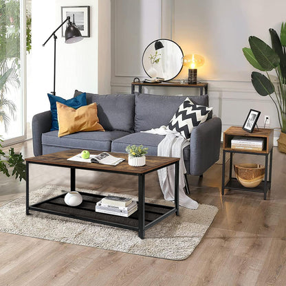IvoQ Salontafel Industrieel Houtlook 2 Lagen