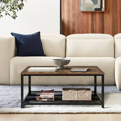 IvoQ Salontafel Industrieel Houtlook 2 Lagen