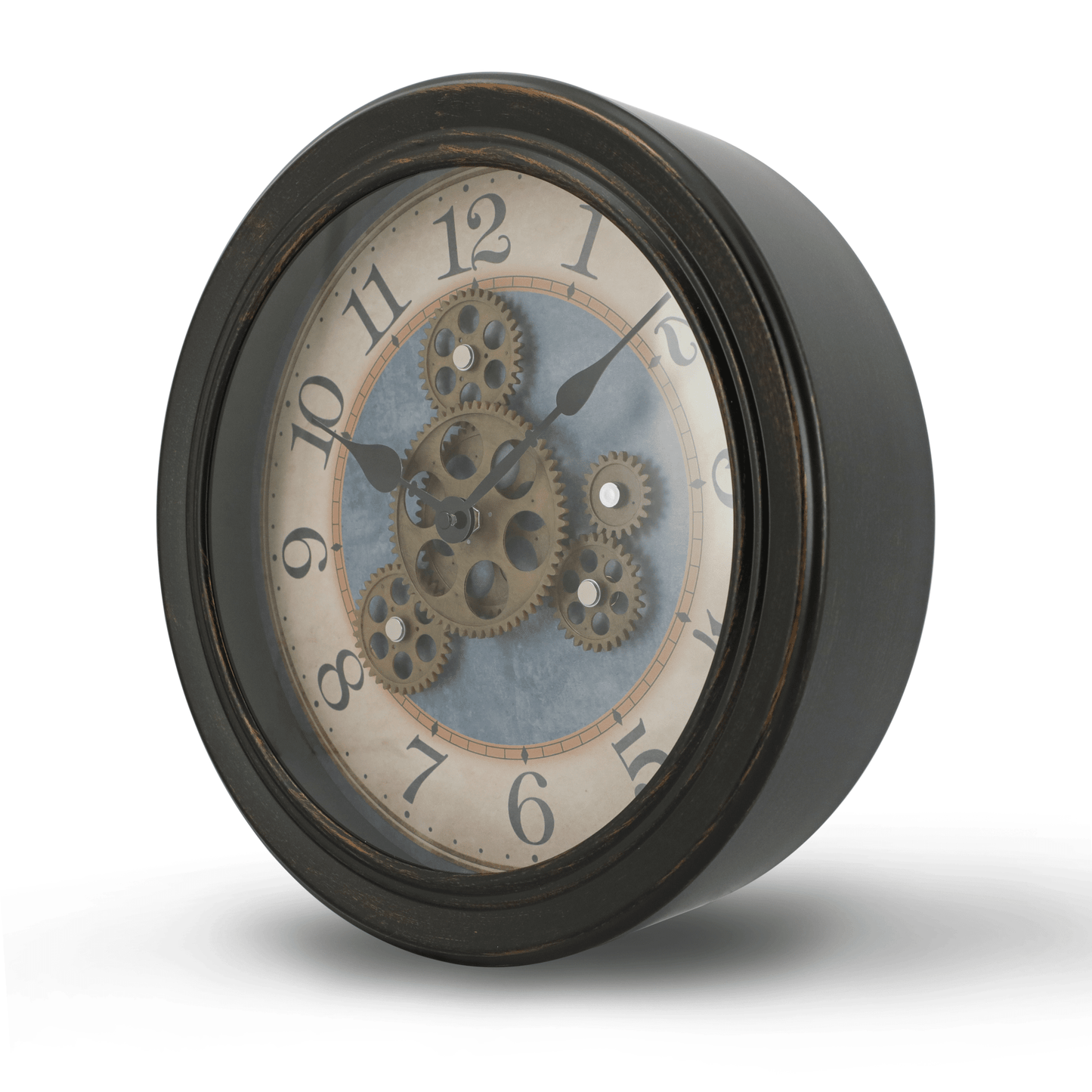 IvoQ Wandklok met Bewegende Tandwielen – Steampunk Design – 32 cm – Stijlvol en Functioneel